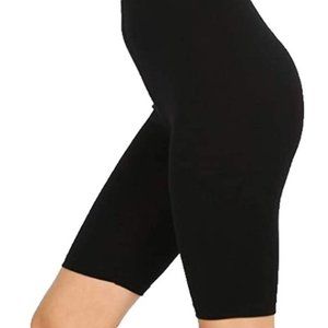 Women Black Cotton Span Bike Short Leggings_10"